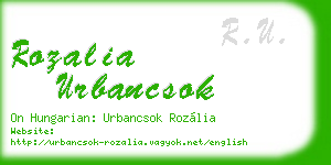 rozalia urbancsok business card